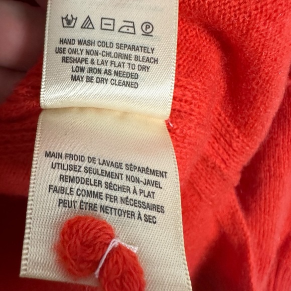 Anthropologie 100% Cashmere V-Neck Knit‎ Sweater Size Small Orange Bohemian Boho - Picture 11 of 14